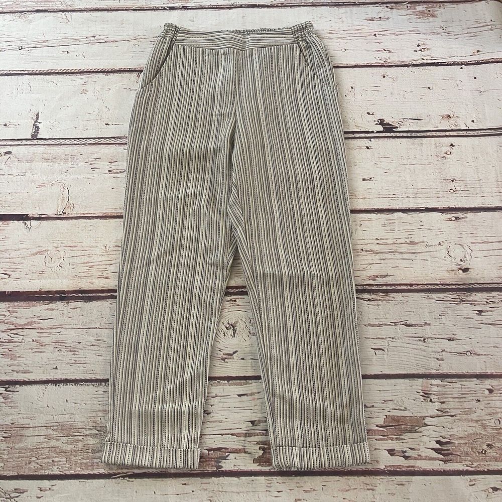 Sienna Sky Sweatpants Women Small Beige Striped Cotton High Rise‎